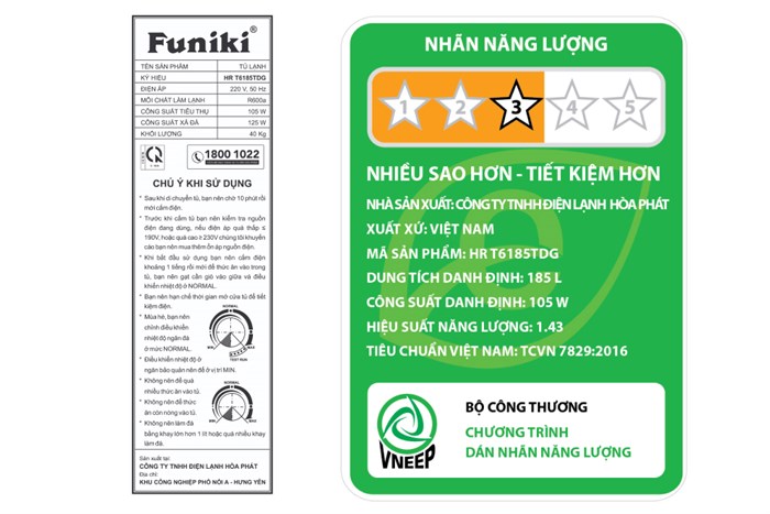 Tủ Lạnh Funiki 185 Lít HR T6185TDG
